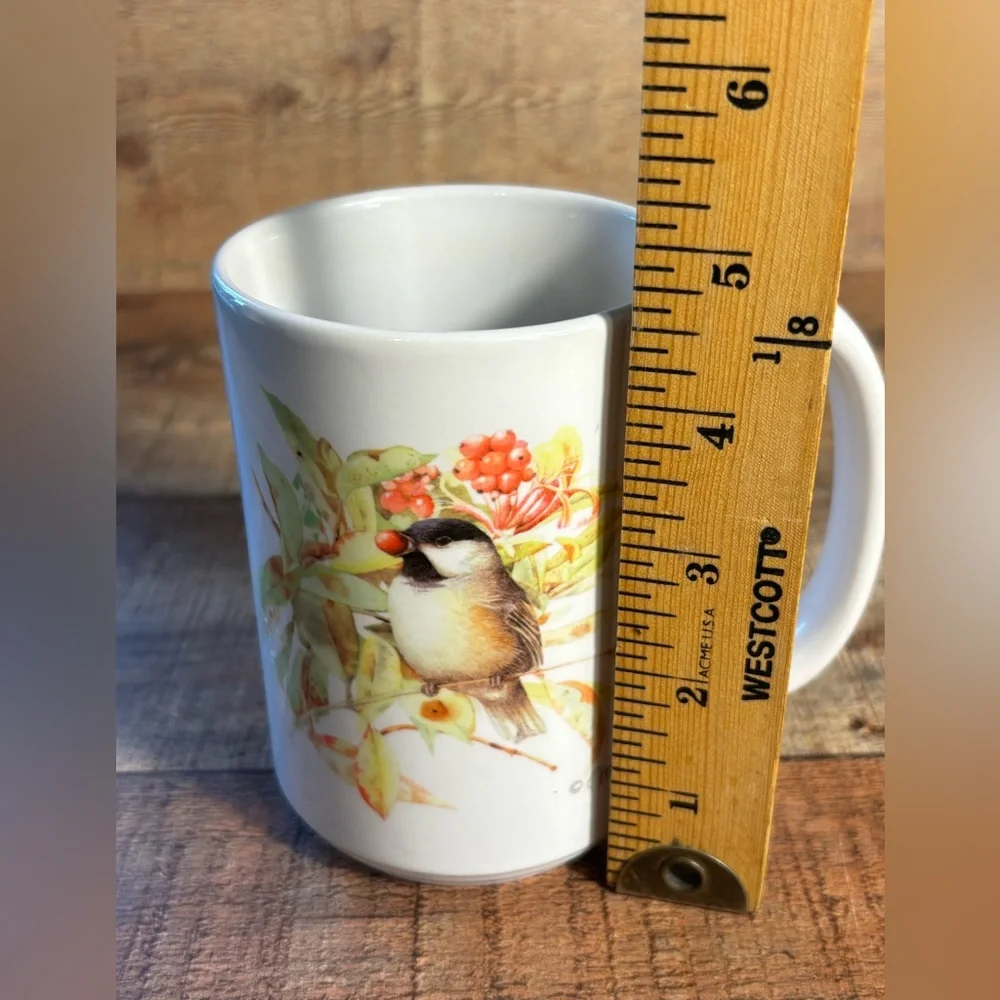 Marjolein Bastin Hallmark Sketchbook Chickadee Bird Coffee Mug 2004 Thailand